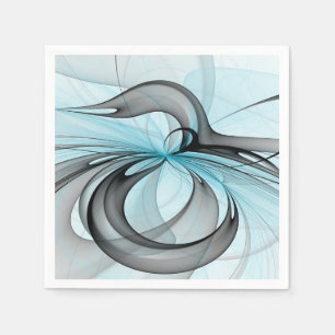 Abstract Antraciet Grijs Blauw Moderne Fractale Ku Servet