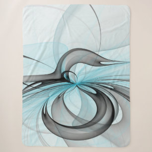 Abstract Antraciet Grijs Blauw Moderne Fractale Ku Sherpa Deken