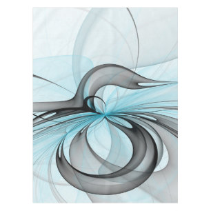 Abstract Antraciet Grijs Blauw Moderne Fractale Ku Tafelkleed