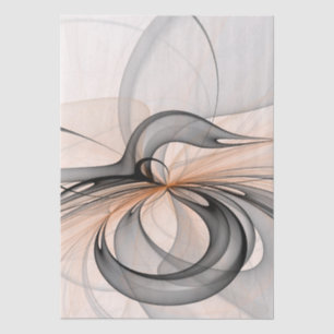 Abstract Antraciet Grijs Sienna Moderne Fractale K Tissuepapier