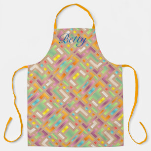 Abstract Apron voor kleurrijke Retro-vormen *Perso Schort