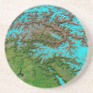 Abstract Aqua Blue Zandsteen Onderzetter