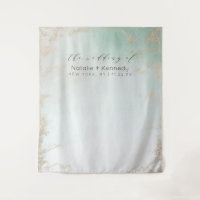 Abstract Aqua Ombre Fade met Mat Goud Glitter