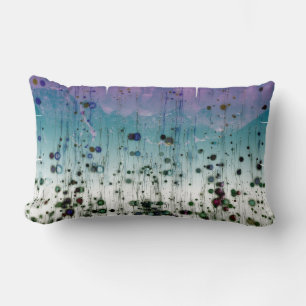 Abstract Aqua Paars en Zwart Kussen
