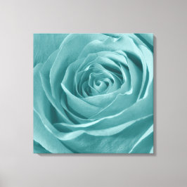 Abstract Aqua Roos Elegante Bloemenfotografie Canvas Afdruk