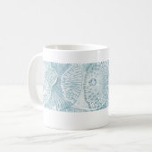Abstract Aqua Sea Life Line Art Mug  (Devant gauche)