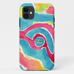 Abstract Aquarel iPhone 11 Hoesje