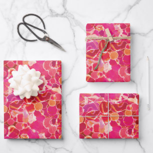 Abstract Aquarel Roze Rood Koraal Inpakpapier Vel