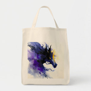Abstract Aquarel Zwart Paardenportret Tote Bag