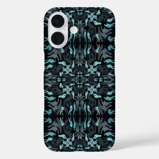 Abstract Aquatic Shaded Repeating Pattern Swirls Case-Mate iPhone Case (Achterkant)
