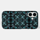 Abstract Aquatic Shaded Repeating Pattern Swirls Case-Mate iPhone Case (Achterkant (horizontaal))