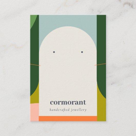 Abstract Arch Retro Kleurrijk Ketting Visitekaartje (Voorkant)