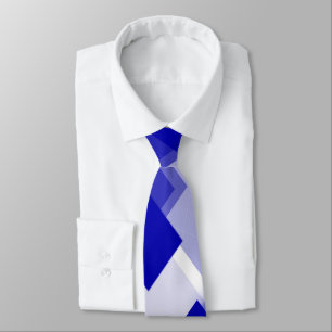 Abstract argyle blauw wit aangepast stropdas