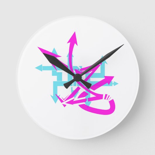 Abstract Arrows Wall Clock Ronde Klok (Voorkant)