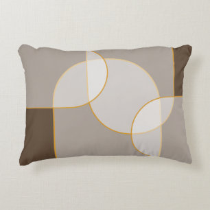 Abstract arsenaal in bruin, beige, tinten en goud accent kussen
