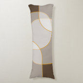 Abstract arsenaal in bruin, beige, tinten en goud lichaamskussen (Voorkant Verticaal)