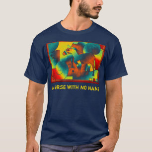 Abstract ART - A HORSE - blauw rood geel T-shirt