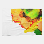 Abstract Art Alcohol Inkt Geel Groen Theedoek (Horizontaal)