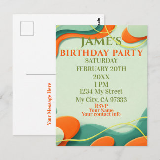 Abstract Art Birthday Invitation