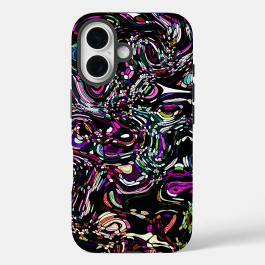 Abstract Art Black Swirl Paars Case-Mate iPhone Case (Achterkant)