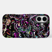 Abstract Art Black Swirl Paars Case-Mate iPhone Case (Achterkant (horizontaal))