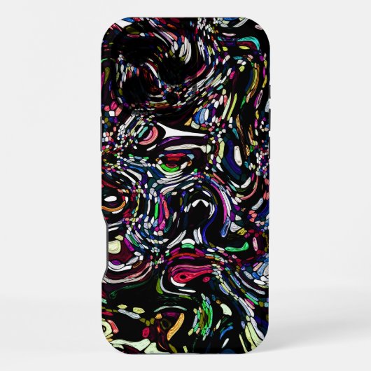 Abstract Art Black Swirl Red iPhone Hoesje (Achterkant)