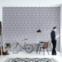 Abstract Art Blue Fiets Grijs Medium Pattern