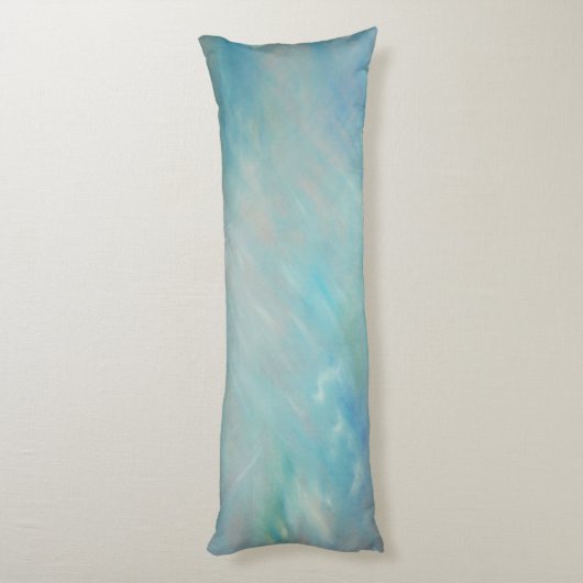 Abstract Art Blue Haze Float Lang Kussen (Achterkant (Verticaal))