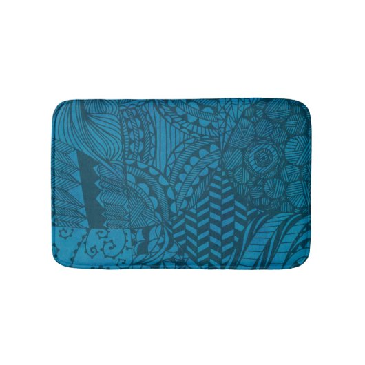 Abstract Art Blue Patroon Badmat (Voorkant)