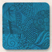 Abstract Art Blue Patroon Bier Onderzetter (Voorkant)