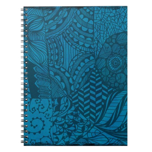 Abstract Art Blue Patroon Notitieboek (Voorkant)