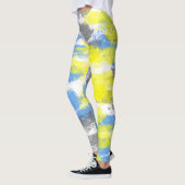 Abstract Art Blue White Gellow Grey Minimalism Leggings (Links)