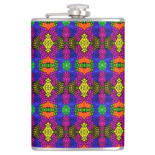 Abstract Art Bright Pattern Heupfles (Voorkant)