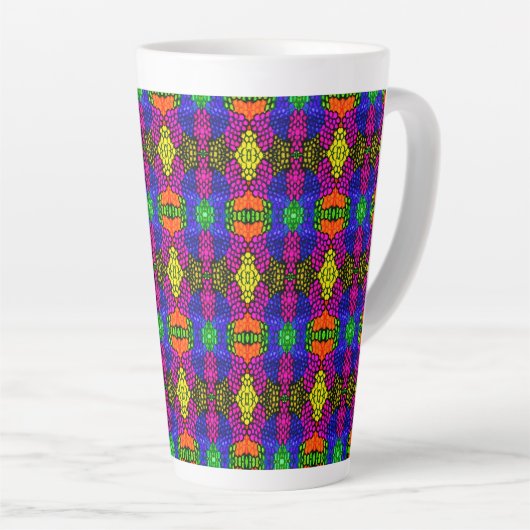 Abstract Art Bright Pattern Latte Mok (Rechterhoek)