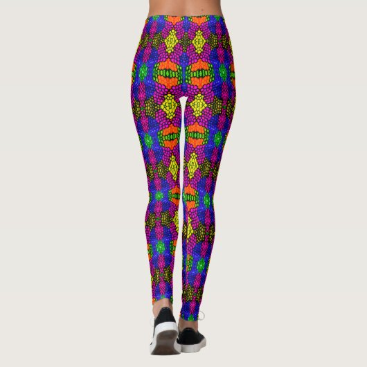 Abstract Art Bright Pattern Leggings (Achterkant)