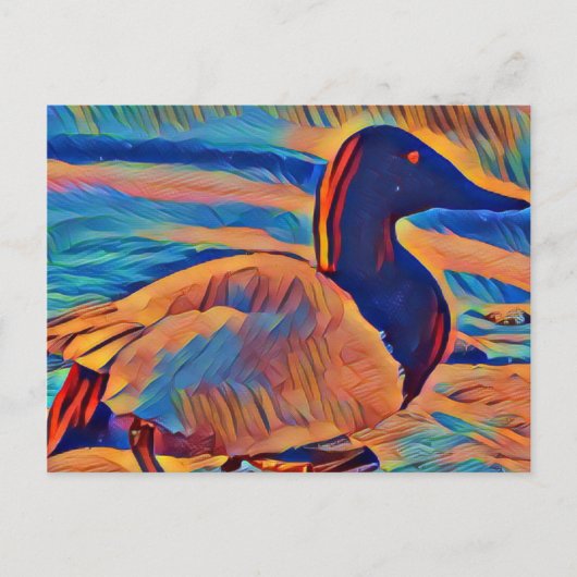 Abstract Art Canvasback Duck Briefkaart (Voorkant)
