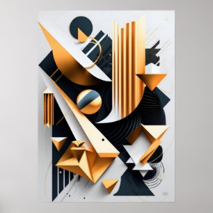 Abstract Art Deco-Poster   Kantoor, huis, publiek Poster