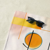 Abstract Art Design in Reds & Sinaasappels Strandlaken (In situ)