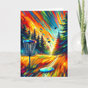 Abstract Art Disc Golf Beste Verjaardag door Par Kaart