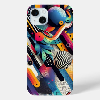 "Abstract Art Extravaganza iPhone Case" iPhone 15 Mini Hoesje