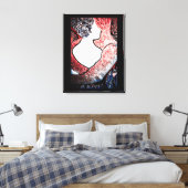 Abstract Art Interraciaal paar in liefdevolle omhe Canvas Afdruk (Insitu (Slaapkamer))