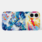 Abstract Art iPhone 16 Case abstract waves (Achterkant (horizontaal))