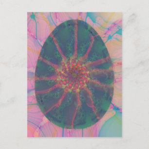 Abstract Art Kleurrijke Egg Amber Jade Blauw Roze  Feestdagenkaart