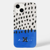 Abstract art minimal Monogram retro blue Case-Mate iPhone Case (Achterkant)