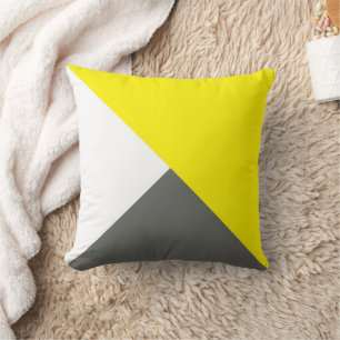 Abstract Art Minimalisme Grijs Geel Wit Kussen