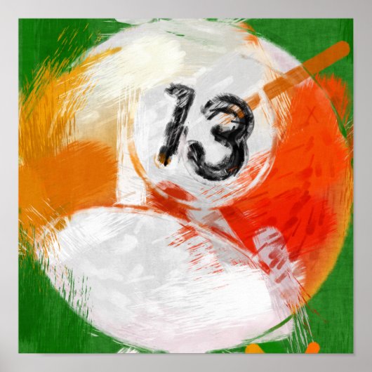 Abstract Art Number 13 Billiards Ball Poster (Voorkant)
