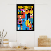 Abstract Art Poster Kindred 1995 Exhibition Print (Cuisine)