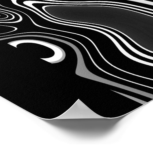 Abstract Art Poster Ultra Modern Black White 2 (Hoek)