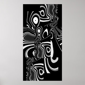 Abstract Art Poster Ultra Modern Zwart Wit 2