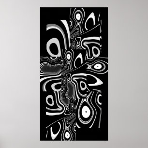 Abstract Art Poster Ultra Modern Zwart Wit 3
